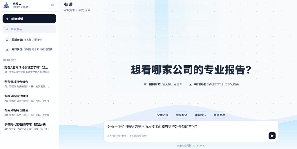 有谱 · 专业深度报告入口